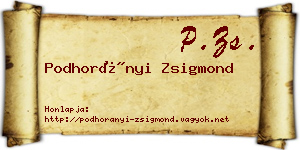 Podhorányi Zsigmond névjegykártya