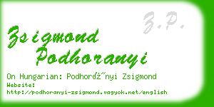 zsigmond podhoranyi business card